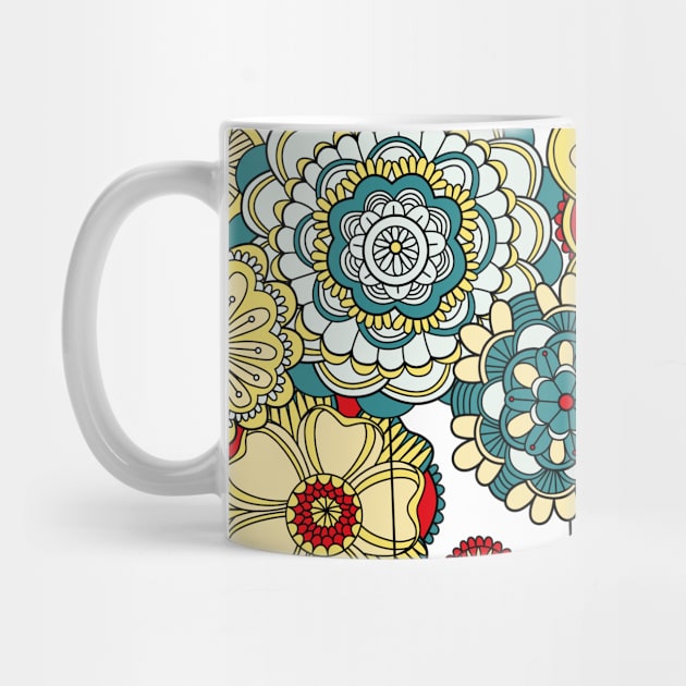 Abstract colorful flowers design by Choulous79